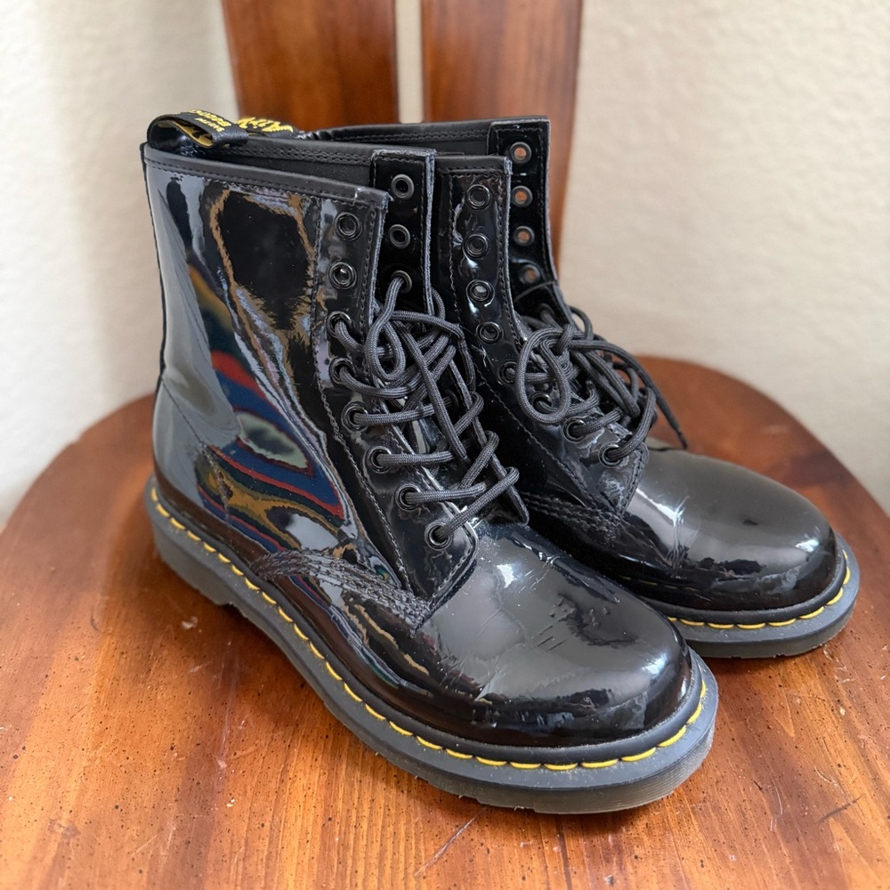 Dr. Martens 1460 Black Patent Leather Lace-Up Boots